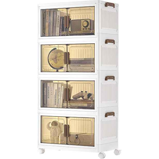 SONGMICS Pojízdný regál Centy 111 cm bílý/hnědý