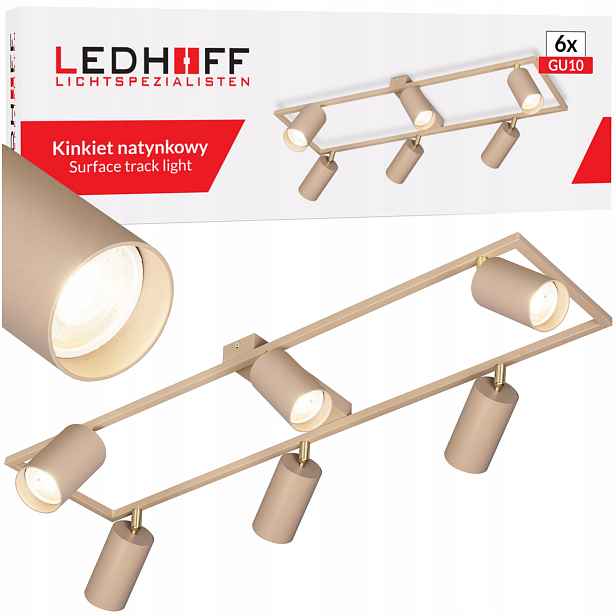 Stropní svítidlo Led nástěnná lampa béžová kašmír 6x GU10 halogenové svítidlo