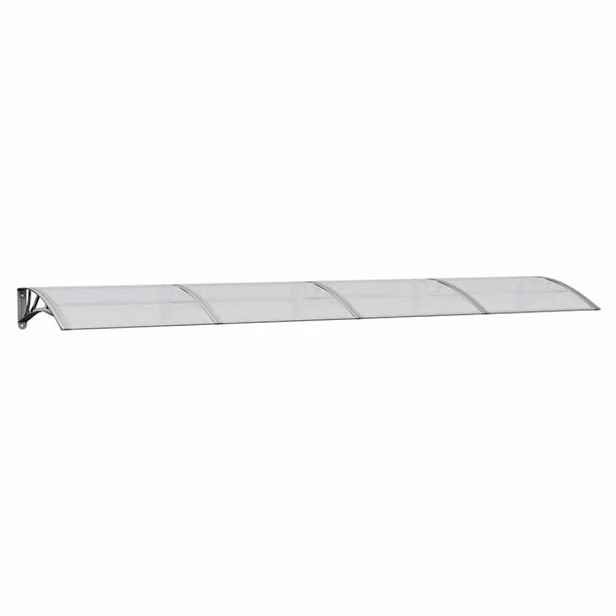 vidaXL Vchodová stříška šedá a průhledná 350 x 75 cm polykarbonát