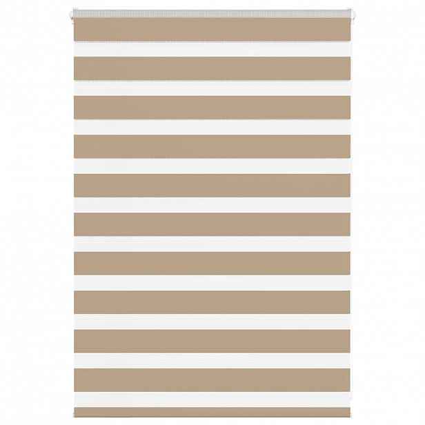 vidaXL Zebra roleta pískově hnědá šířka látky 105,9 cm polyester