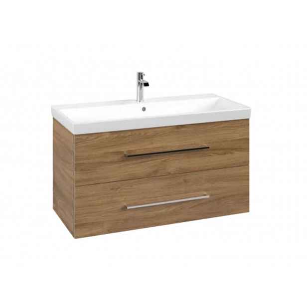 Villeroy & Boch Avento - Umyvadlová skříňka, 98x51x45 cm, 2 zásuvky, Oak Kansas A89200RH