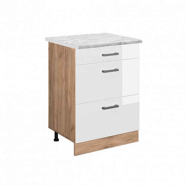 Vicco SPODNÍ SKŘÍŇKA KUCHYŇSKÉ LINKY R-Line Bílá vysoký lesk 60 cm PD Mramor