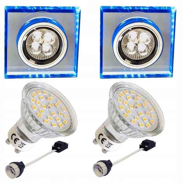 2x Halogenové stropní svítidlo s Led páskem Led žárovka GU10 3W Sada