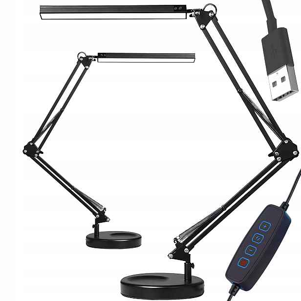 Stolní Kreslicí Lampa Pro Práci Ve Škole, 3 Barvy, Led, Nastavitelná, Silná