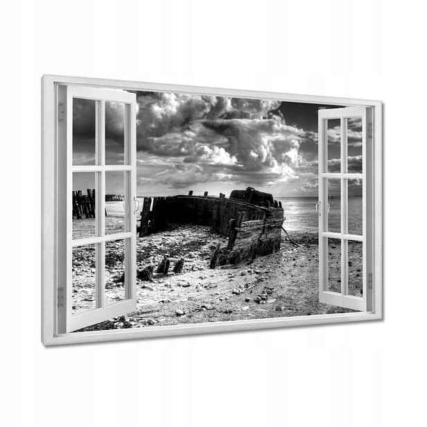 Obrazy 120x80 Černobílá fotografie lodí