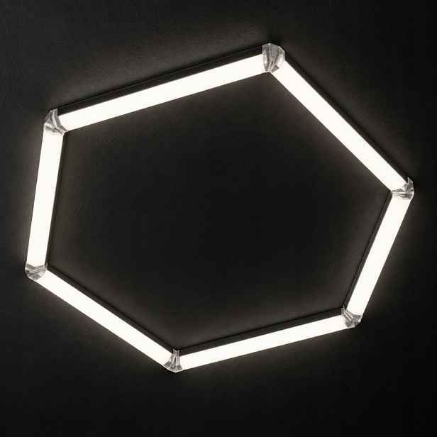 Led stropní svítidlo černé HEX1 showroom detailing 42W 4000K 92x79 Cm