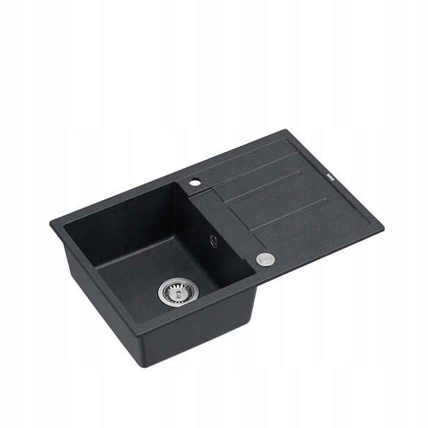 Quadron Morgan 111 Dřez 1-komorový 78x50x22 cm Black Diamond Stříbrný