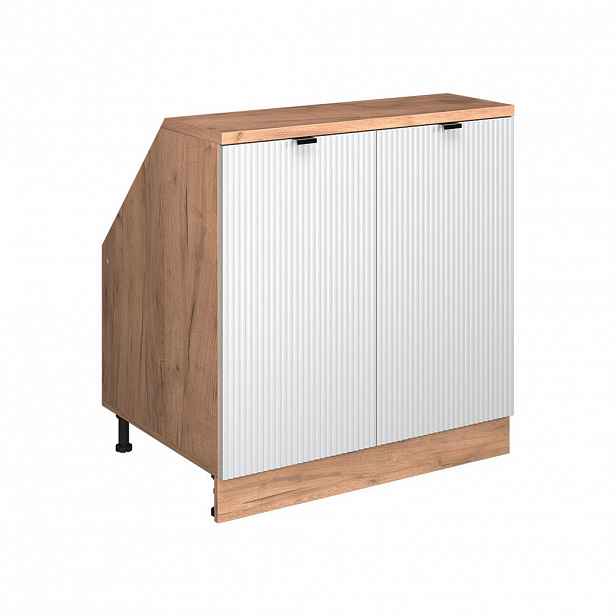 Vicco ŠIKMÁ SKŘÍŇ Rion Bílé zvlnění 80 x 81.6 cm se 2 dveřmi, korpus skříně hloubka 60 cm