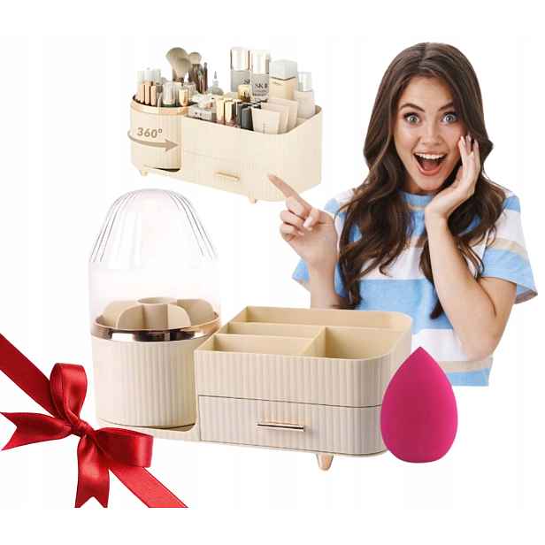 Organizér, Stojan Na Kosmetiku, Štětce, Make-up, Šperky, Otočný