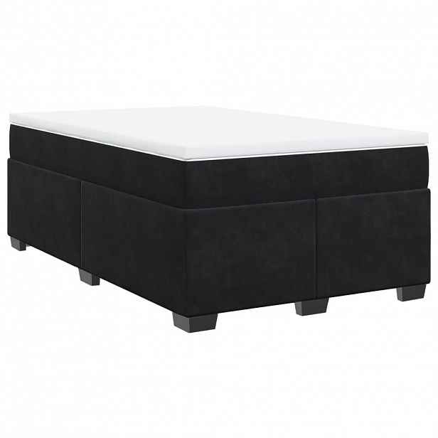 vidaXL Box spring postel s matrací černá 120 x 200 cm samet