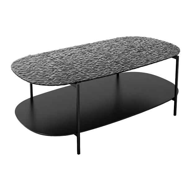 Černý konferenční stolek se skleněnou deskou 60x110 cm Roche – MOME