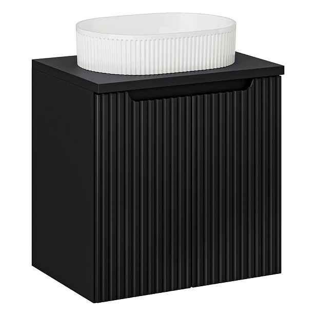 Comad Závěsná skříňka Nova Black Beyond s deskou a umyvadlem 60 cm černá