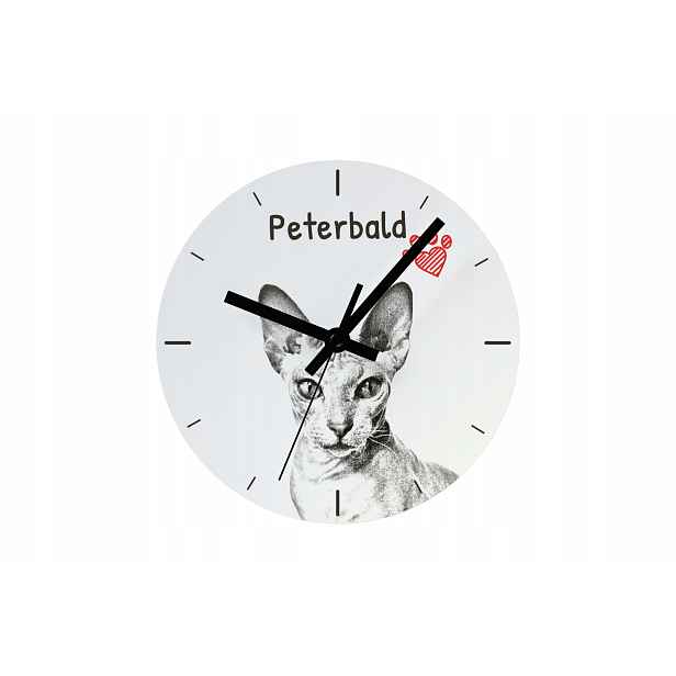 Kočka Peterbald hodiny s kočkou závěsné a stojící, personalizace fotografií