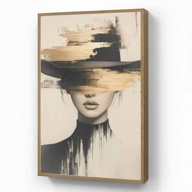 OnlyWow NÁSTĚNNÁ LAMPA S AKUMULÁTOREM Žena - klobouk - barva 60x90 cm