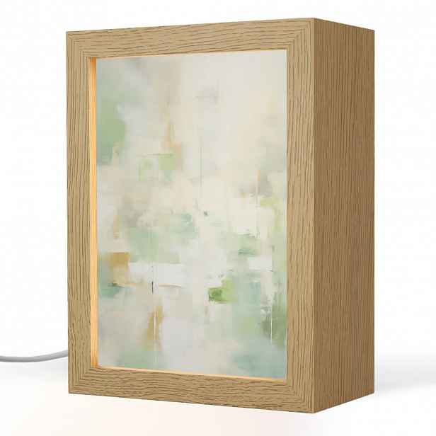 OnlyWow STOLNÍ LAMPA Abstraktní - Umění - Bílá - Zelená - Moderní 15x20 cm
