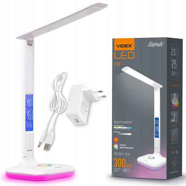 Stolní lampa Videx Nairobi s bílým výkonem až 7,5 W
