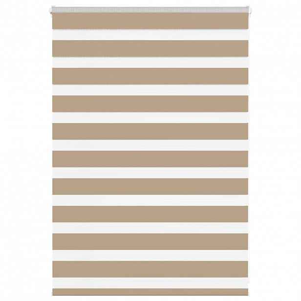 vidaXL Zebra roleta pískově hnědá šířka látky 110,9 cm polyester