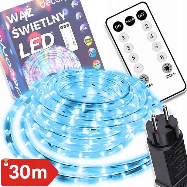 Voděodolná Led Světelná Hadička IP67 30 M, Silná, Značková Venkovní Girlanda