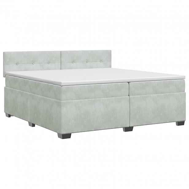 vidaXL Postel boxspring s matrací Světle šedá 200 x 200 cm Samet