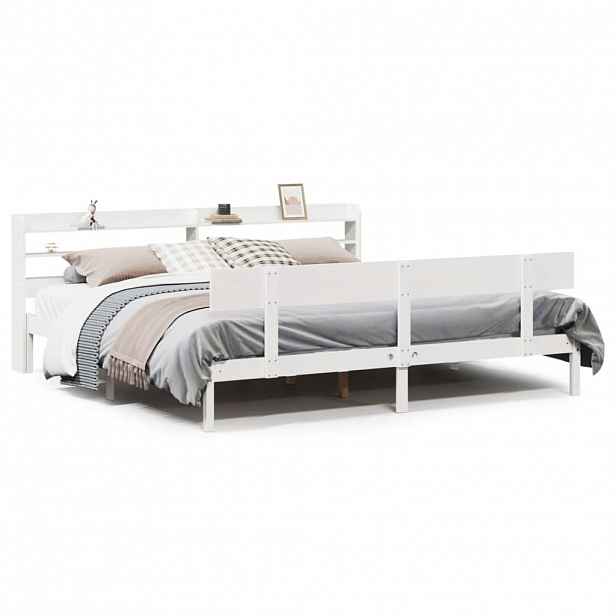 vidaXL Postel bez matrace bílá 180 x 200 cm masivní borovice