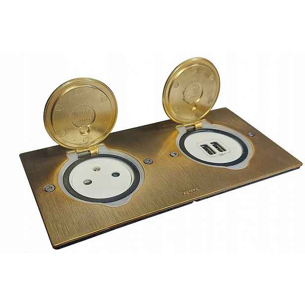 Podlahová zásuvka IP44 Usb Mosaz Legrand 089712