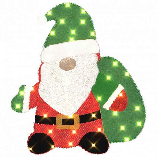 vidaXL Osvětlený Santa Claus 60 LED Teplá bílá 70 x 62 cm