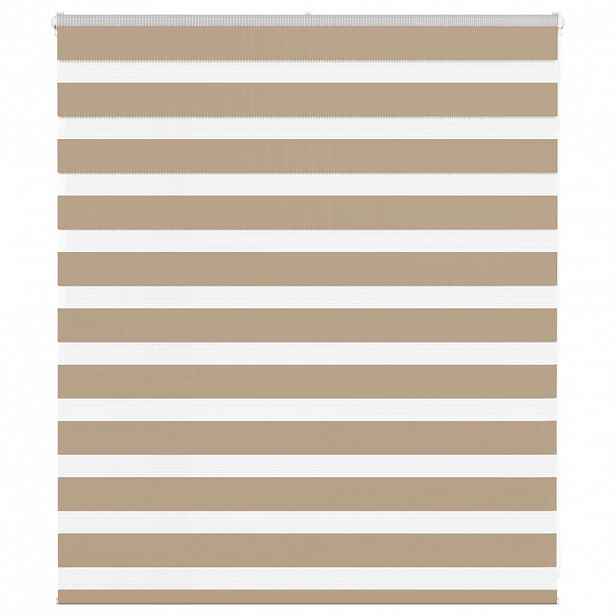 vidaXL Zebra roleta pískově hnědá šířka látky 115,9 cm polyester