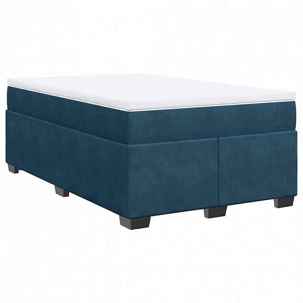 vidaXL Box spring postel s matrací tmavě modrá 120 x 200 cm samet