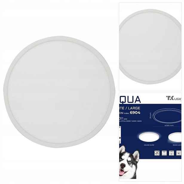 Bílý stropní svítidlo Aqua hermetický IP54, přirozené světlo v kuchyni Tk Lighting