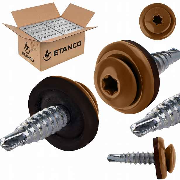 Farmářské vruty Torx 4,8x20 mm Ral 8003 1500 ks do plechu Etanco Gtf 02P