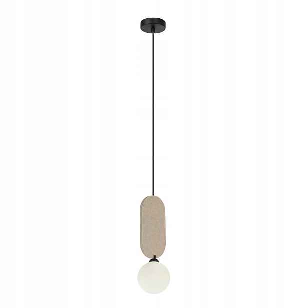 Italux závěsná lampa lorenzo plstěná béžová bílá koule 1x g9 25w