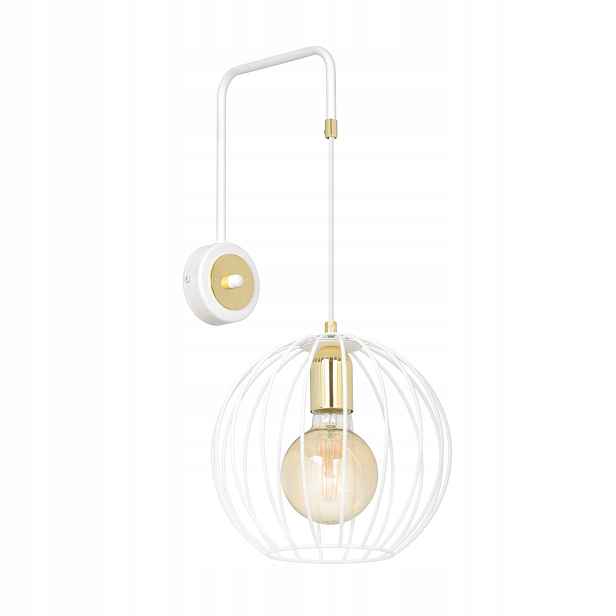 Nástěnná lampa Albio K1 White originální, loftová, bílá/zlatá