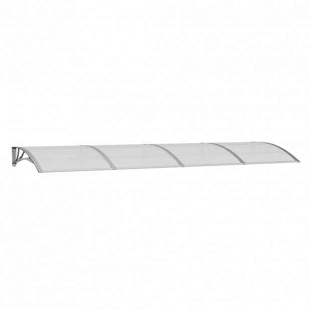 vidaXL Stříška nad dveře šedá 350 x 100 cm polykarbonát