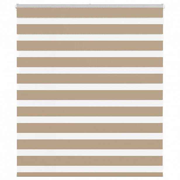vidaXL Zebra roleta pískově hnědá šířka látky 120,9 cm polyester