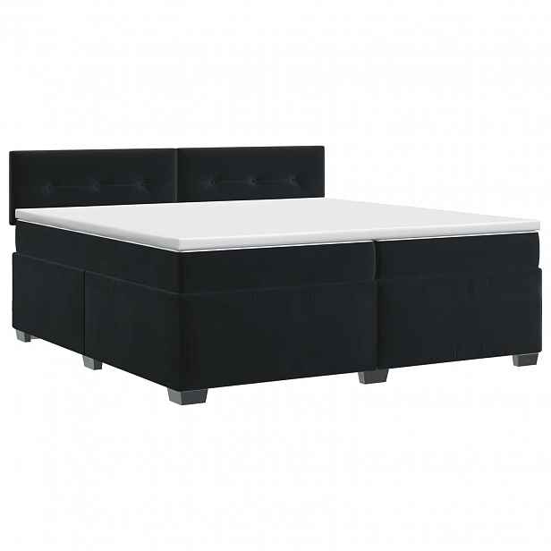 vidaXL Postel boxspring s matrací s čelo Černá 200 x 200 cm Samet