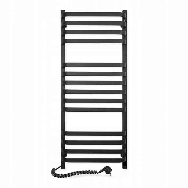 Elektrický koupelnový radiátor Černý Navin Stugna 480х1200 Sensor levý
