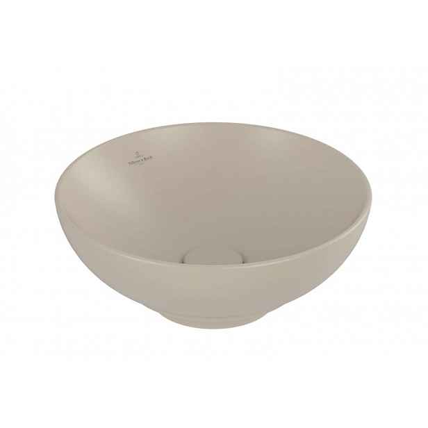 Villeroy & Boch Loop&Friends - Umyvadlo na desku, průměr 38 cm, s přepadem, CeramicPlus, Almond 4A4500AM