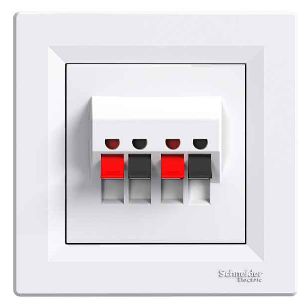 Zásuvka reproduktorová stereo Schneider Asfora bílá