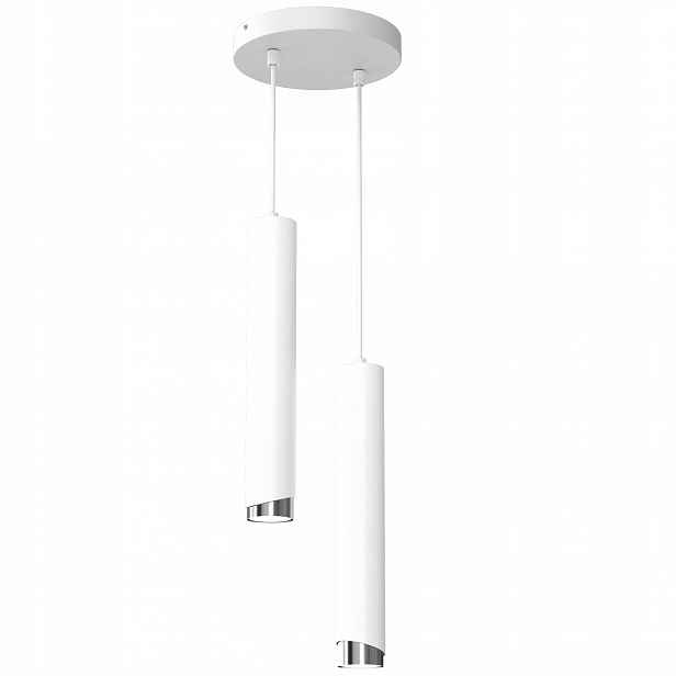 Závěsné Stropní Svítidlo Trubice Kov GU10 Loft Spot Bílá Chromová Nad Led Stůl