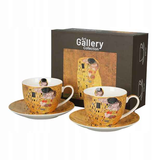 2 šálky s podšálky The Kiss Classic inspirované Klimtem