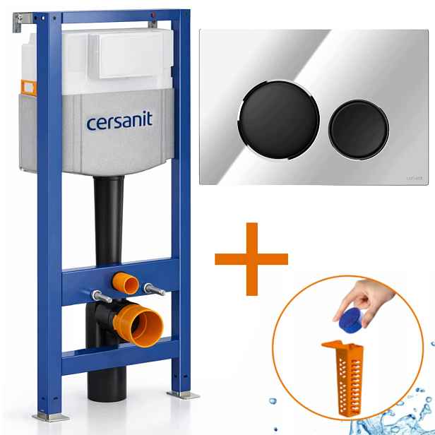 Cersanit Mechanický rám Aqua 50 Set chrom lesk Tlačítko černé Luna