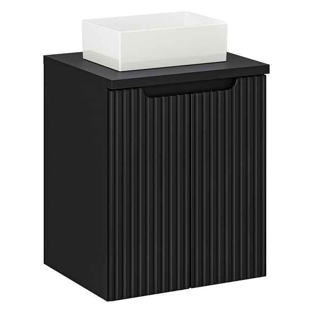 Comad Závěsná skříňka Nova Black Gaja II s deskou a umyvadlem 50 cm černá