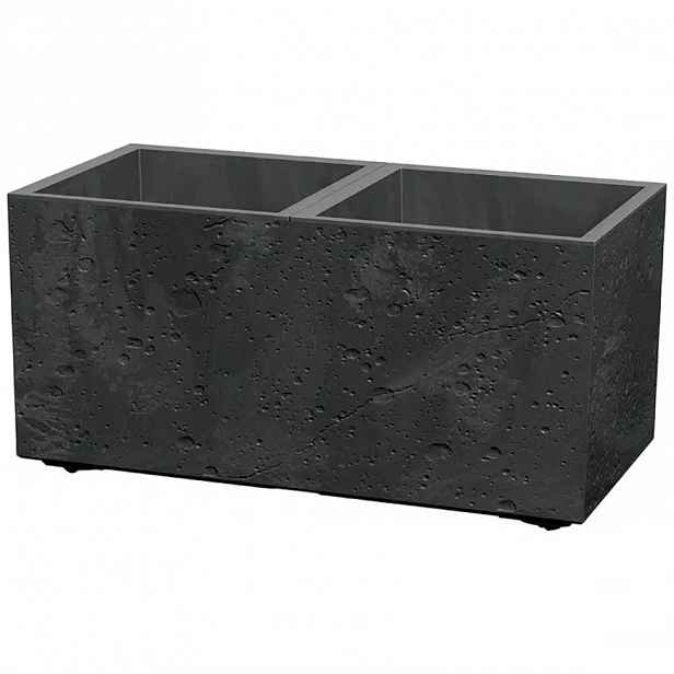 Květináč Sierra Square beton Effect 57,7 cm černý