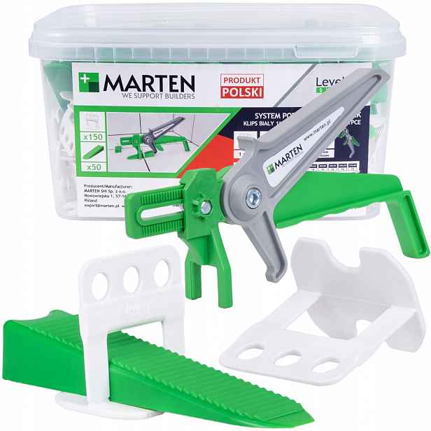 Systém vyrovnávání Bramka klip 1mm-150 klin-50 kleště LevelUp Marten