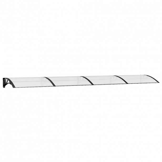 vidaXL Vchodová stříška černá a průhledná 400 x 75 cm polykarbonát