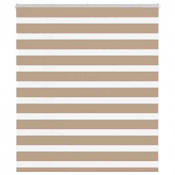 vidaXL Zebra roleta pískově hnědá šířka látky 130,9 cm polyester