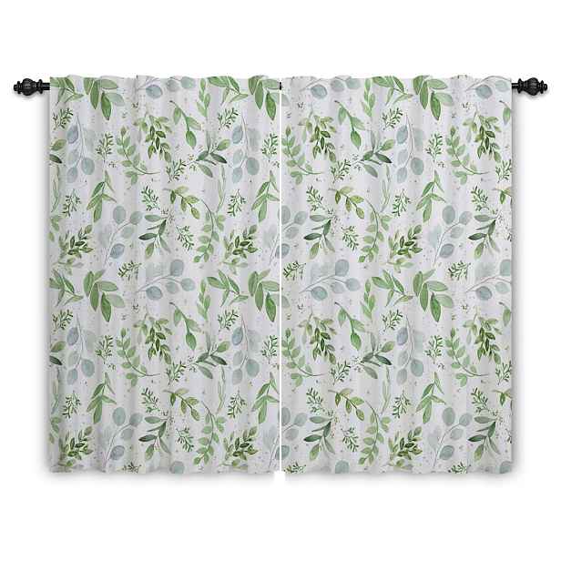 Záclony zelené listy 117 x 183 cm 2 botanické panely