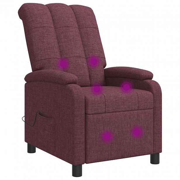 vidaXL Masážní polohovací křeslo Fialová Textil