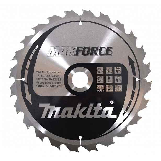 Makita - Pilový kotouč na dřevo, 270x30 mm, 24 zubů B-32172