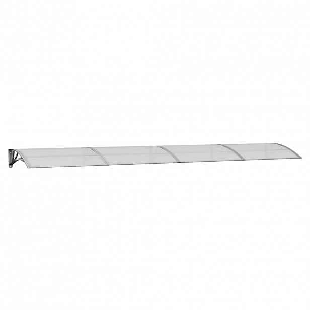 vidaXL Vchodová stříška šedá a průhledná 400 x 75 cm polykarbonát